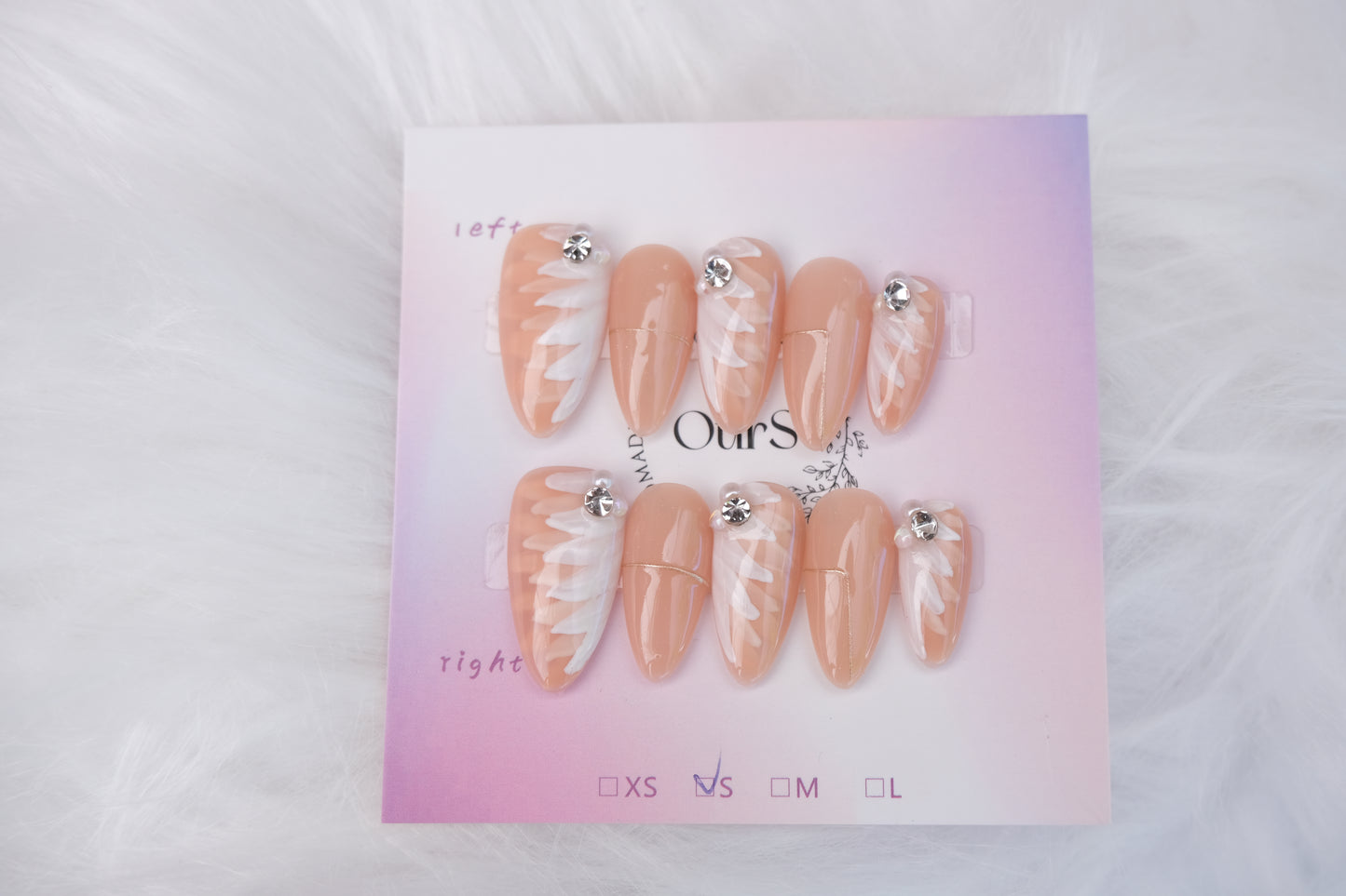 OurS Handmade Nails,Almond Shape,Reusable Press on nails