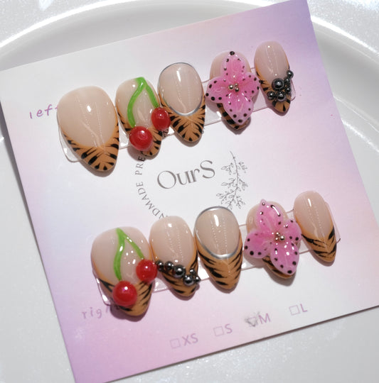 OurS Nails, Gel-made,Reusable Press-on nails, 3D nail art