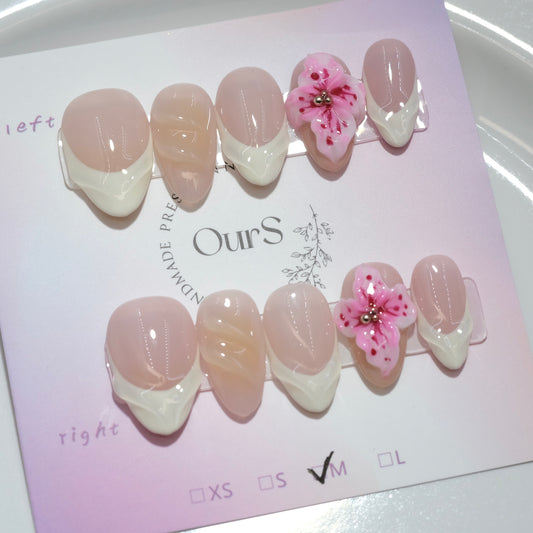 OurS Nails, handmade gel nails, reusable ,3D flowers